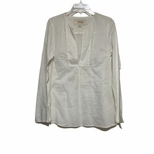 American Eagle Cream Deep V-Neck Tunic Sz 10 NWOT